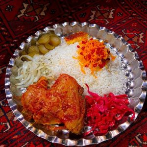 چلو مرغ خورشتی